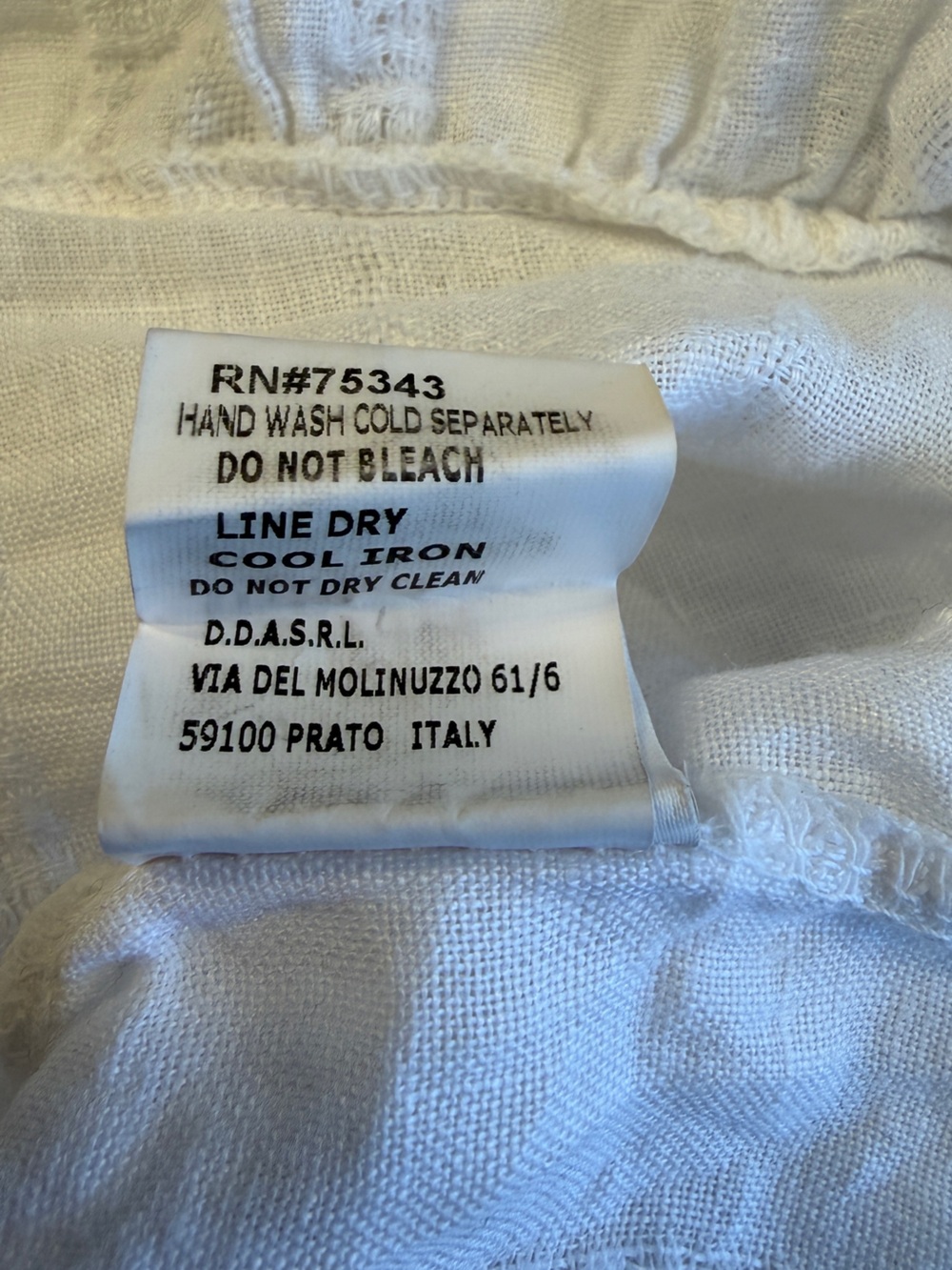 Lina Tomei White Linen Top - Picture 6 of 6